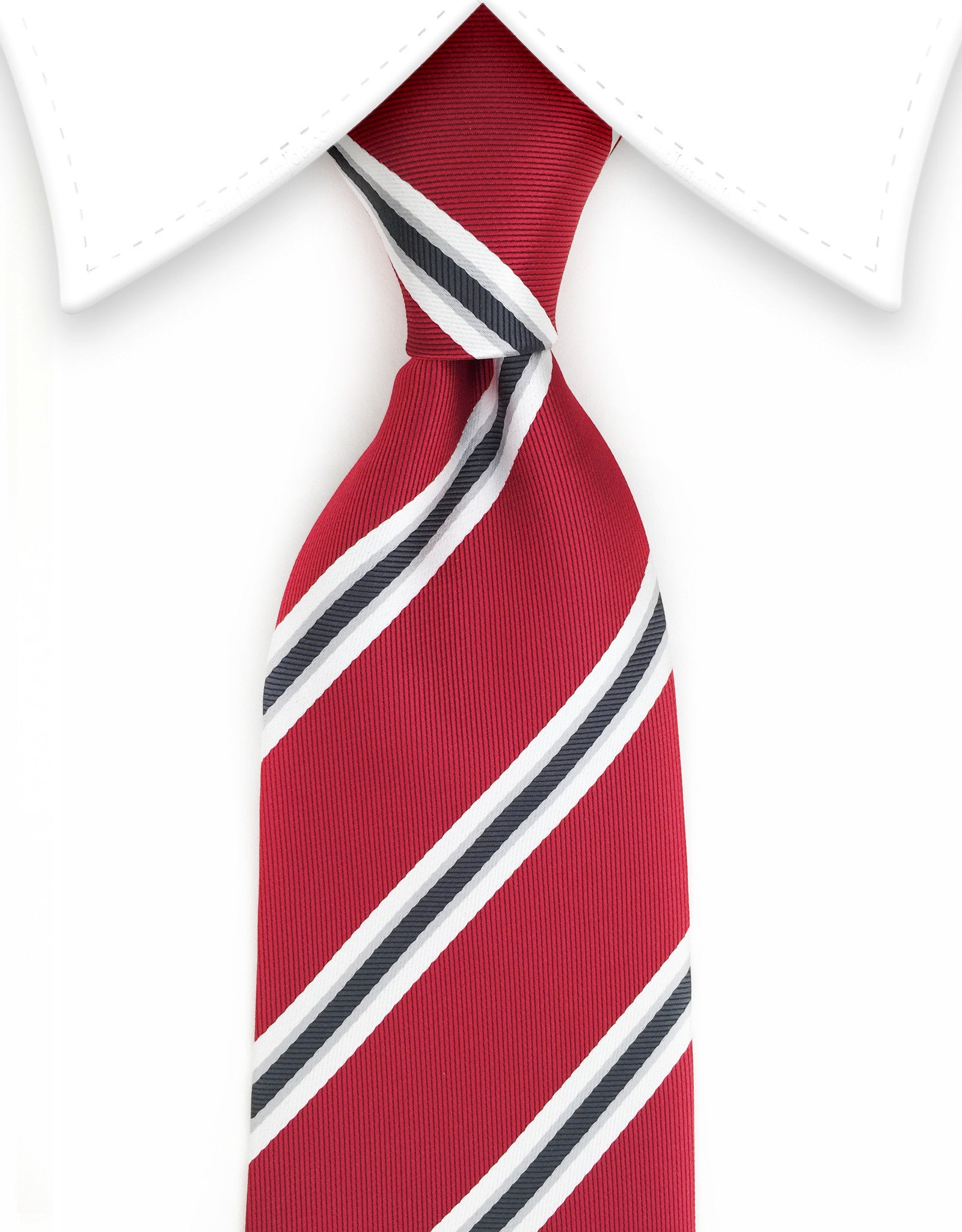 striped red tie white and